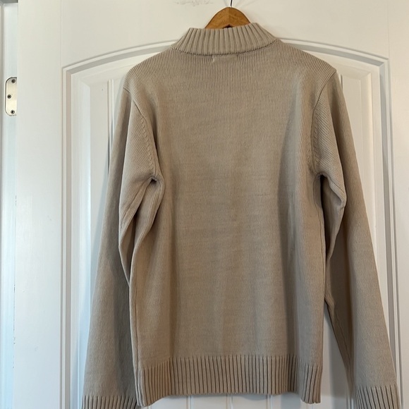 H2H 1/4 Zip Pullover Sweater Long Sleeve Knitted beige Fabric Large - Picture 4 of 7